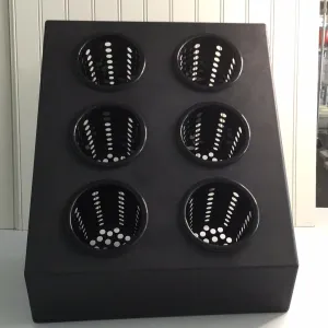 Choice Six Hole Plastic Flatware Organizer with Black Perforated Plastic Cylinders