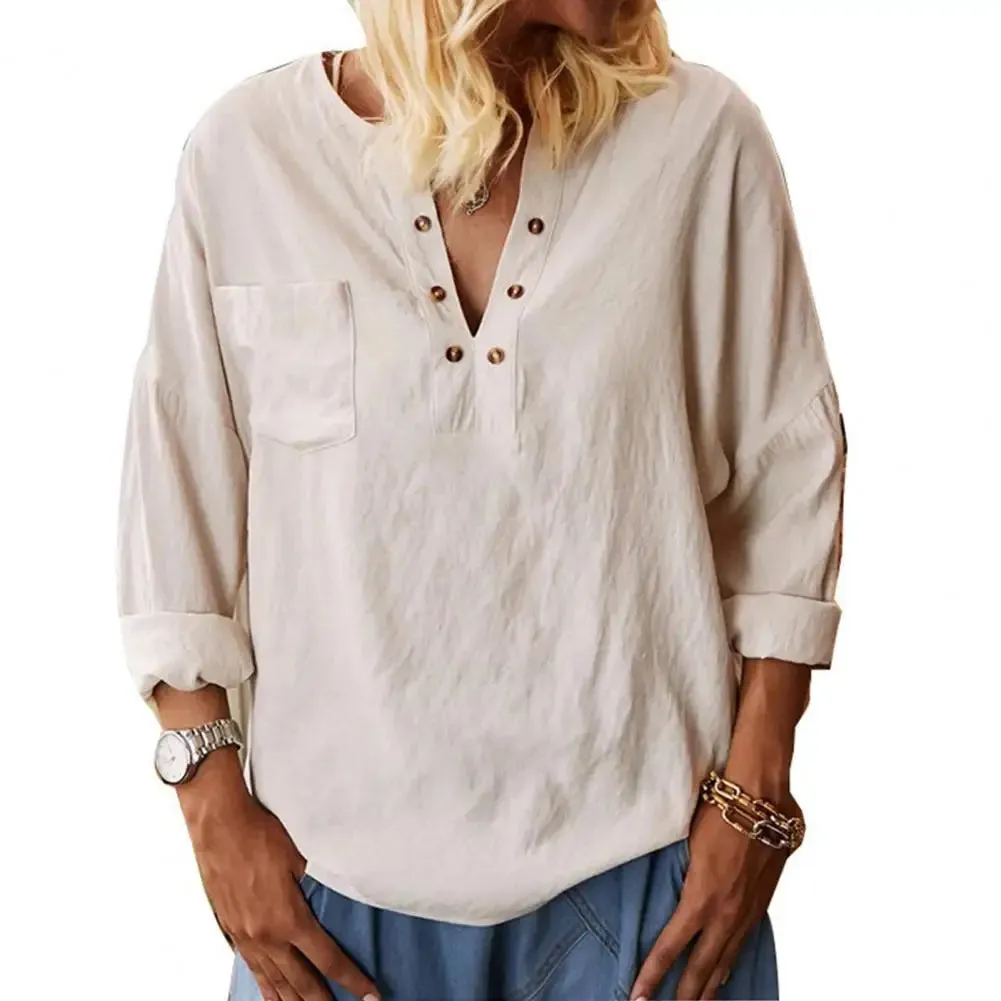 Classic Cotton-Linen Relaxed Blouse