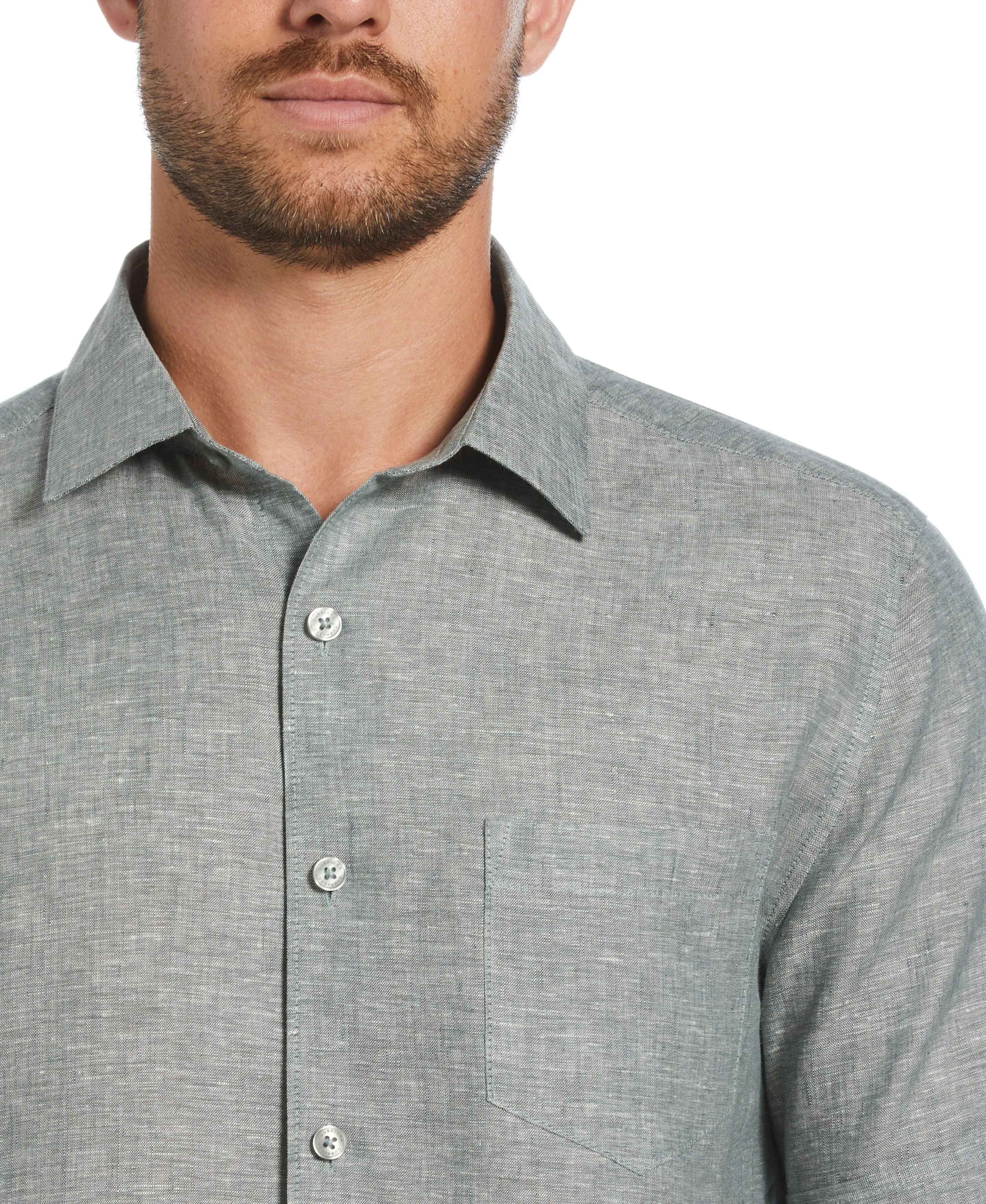 Classic Two-Tone Linen Shirt