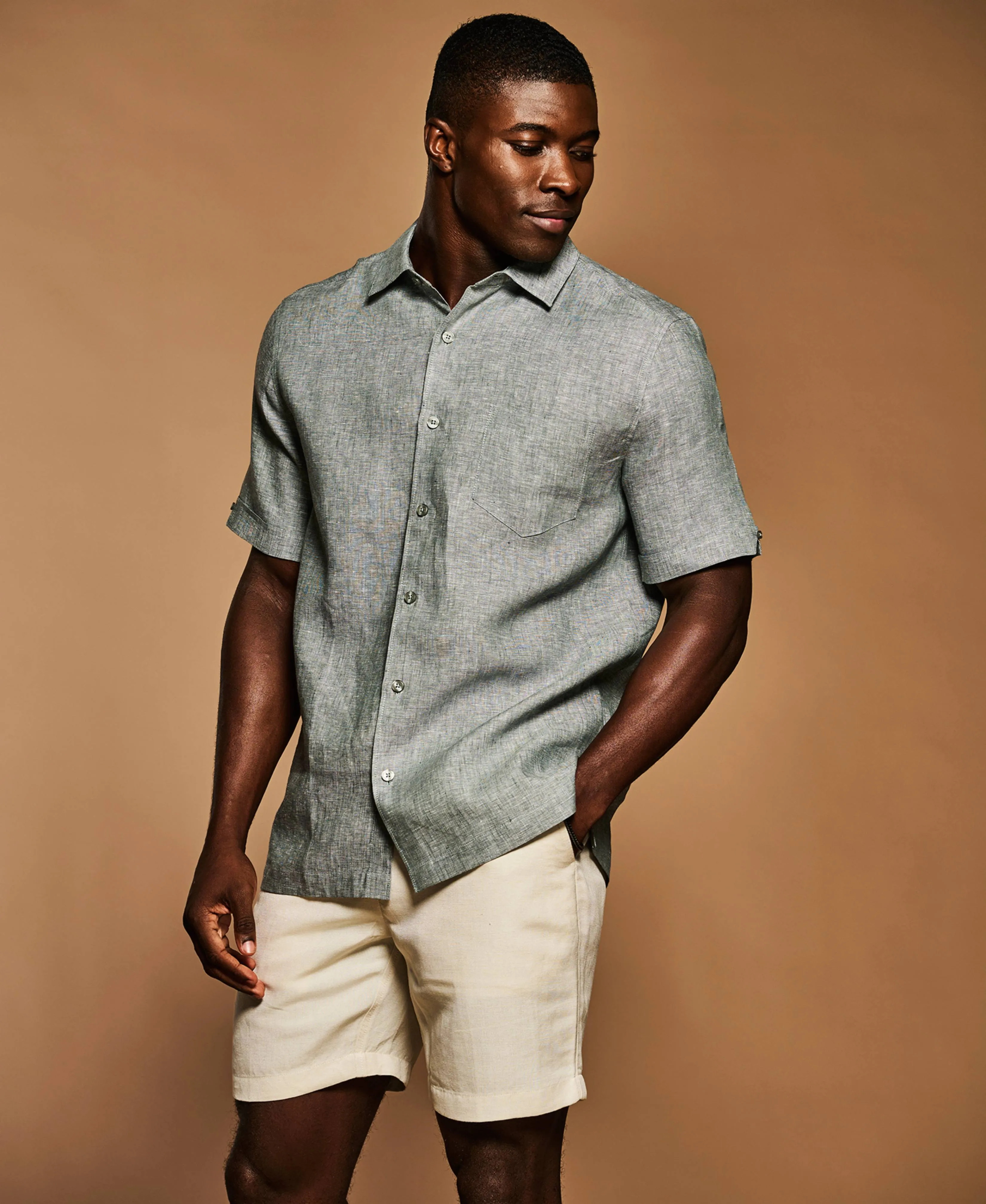 Classic Two-Tone Linen Shirt