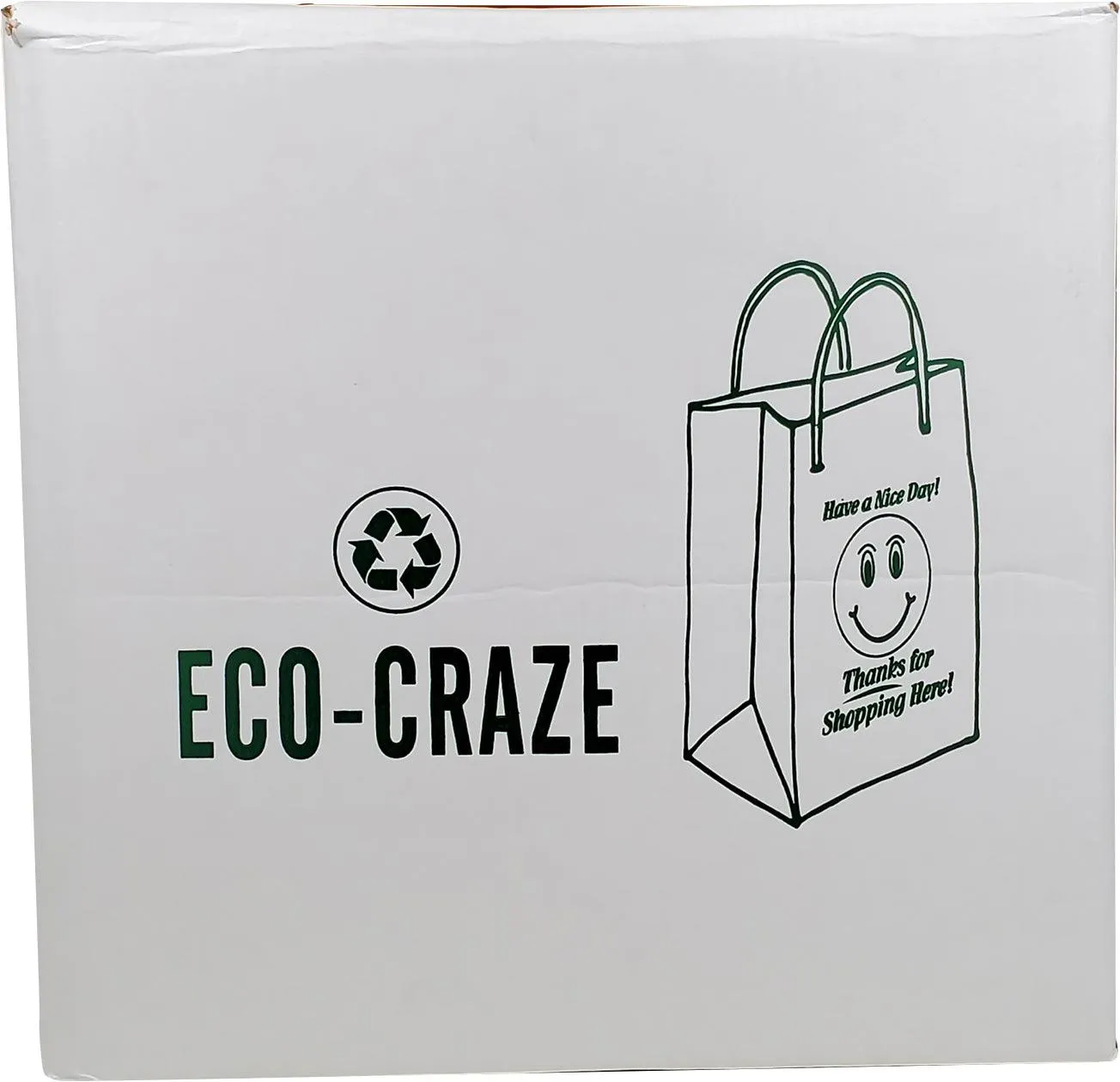 CLR - Eco-Craze - Thank You - White Paper Handle Bags - 13x7x13
