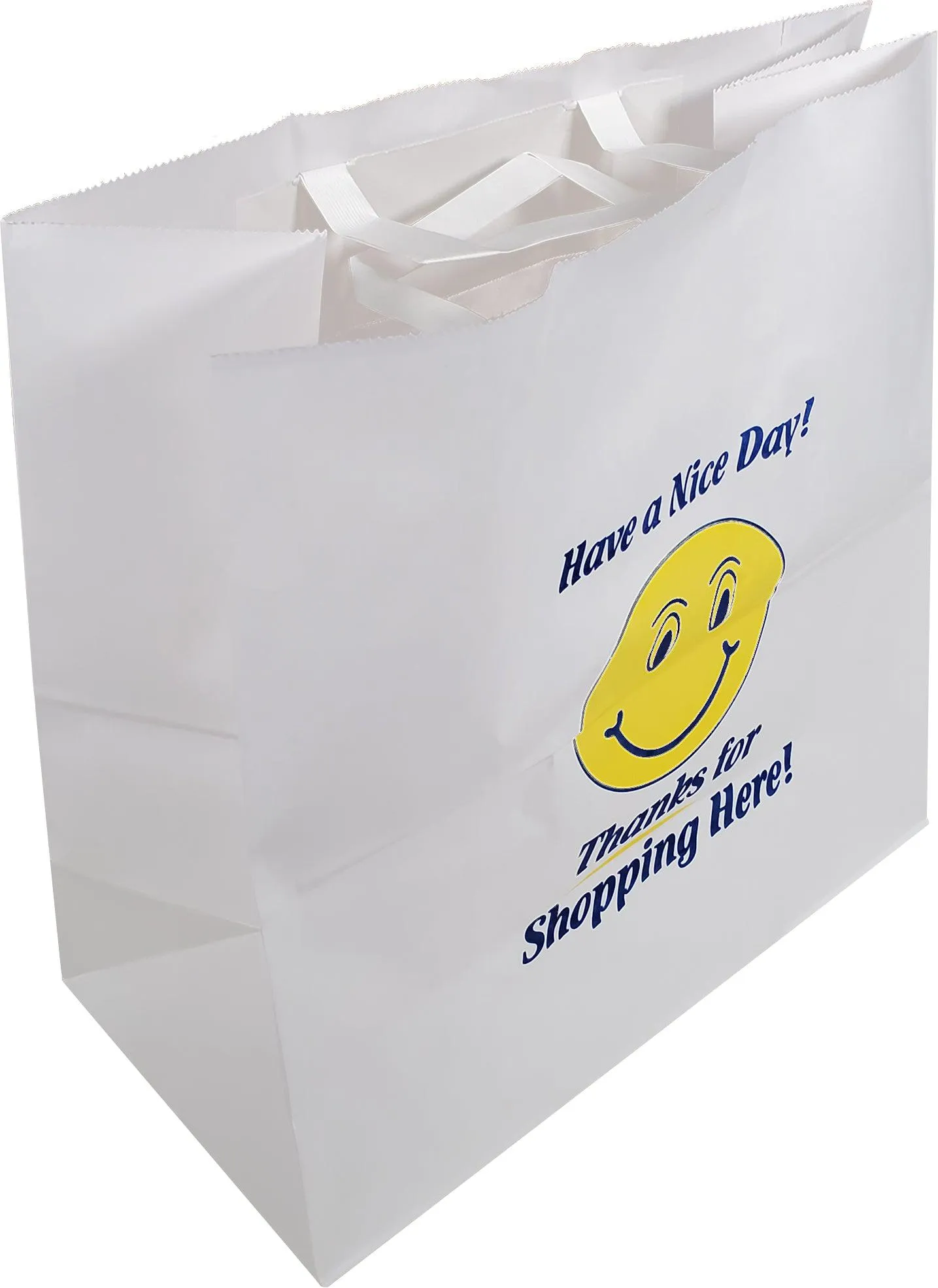 CLR - Eco-Craze - Thank You - White Paper Handle Bags - 13x7x13
