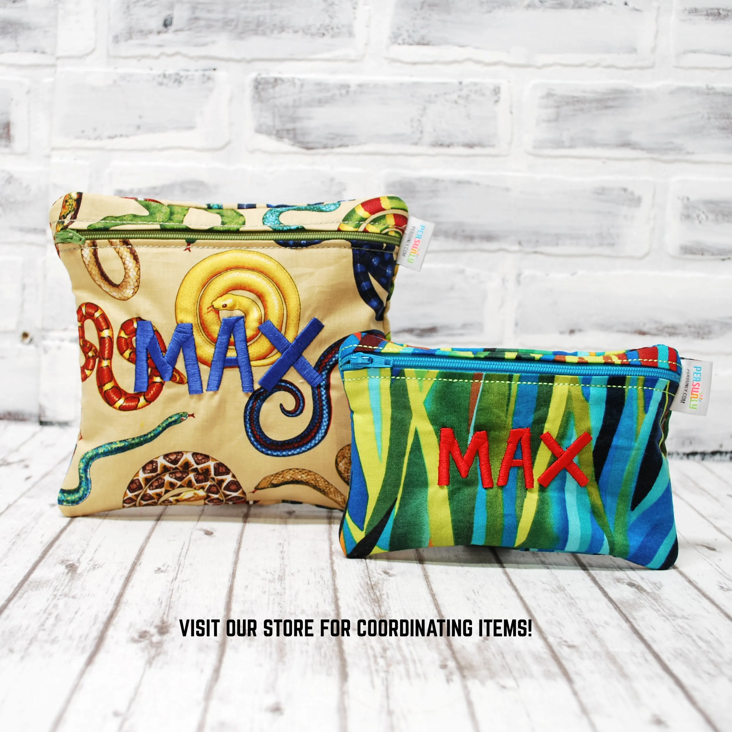 Colorful Snakes Personalized Reusable Food Bag