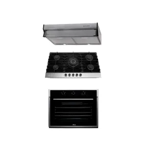 COMBO C - DRIJA - 76CM / 30” – ACERO/VIDRIO(Estufa, Horno y Extractor).
