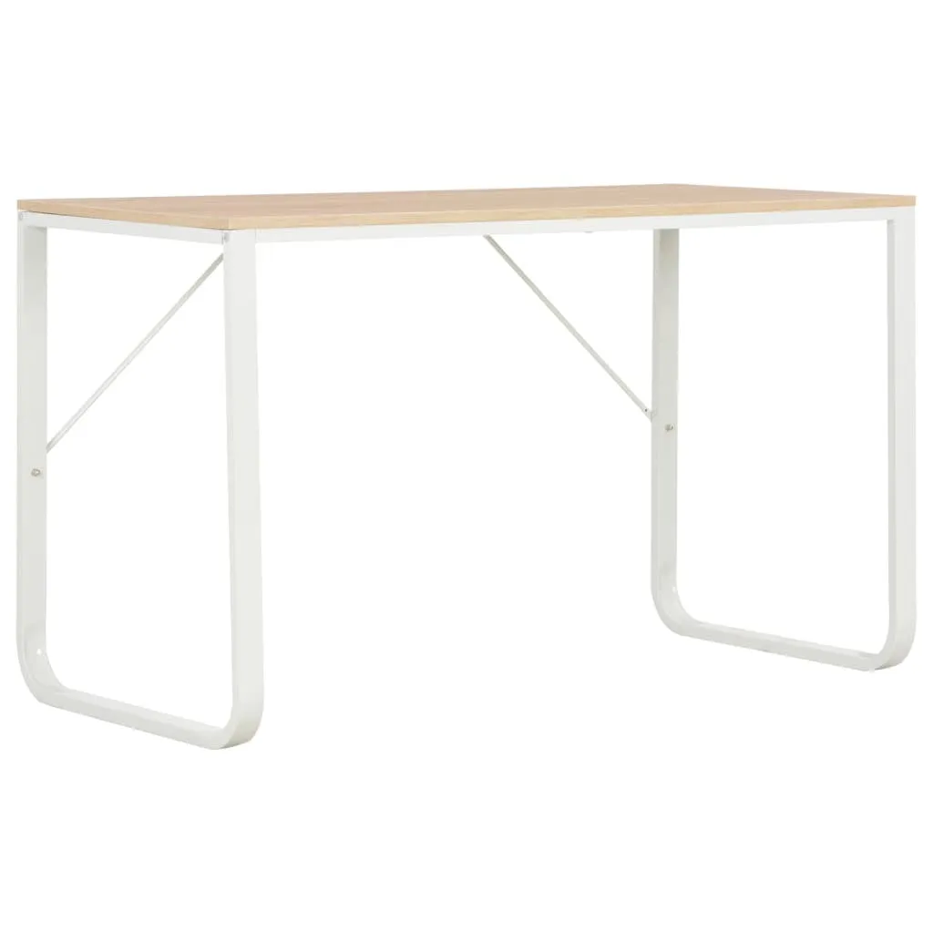 Computer Desk White and Oak 47.2"x23.6"x28.7"
