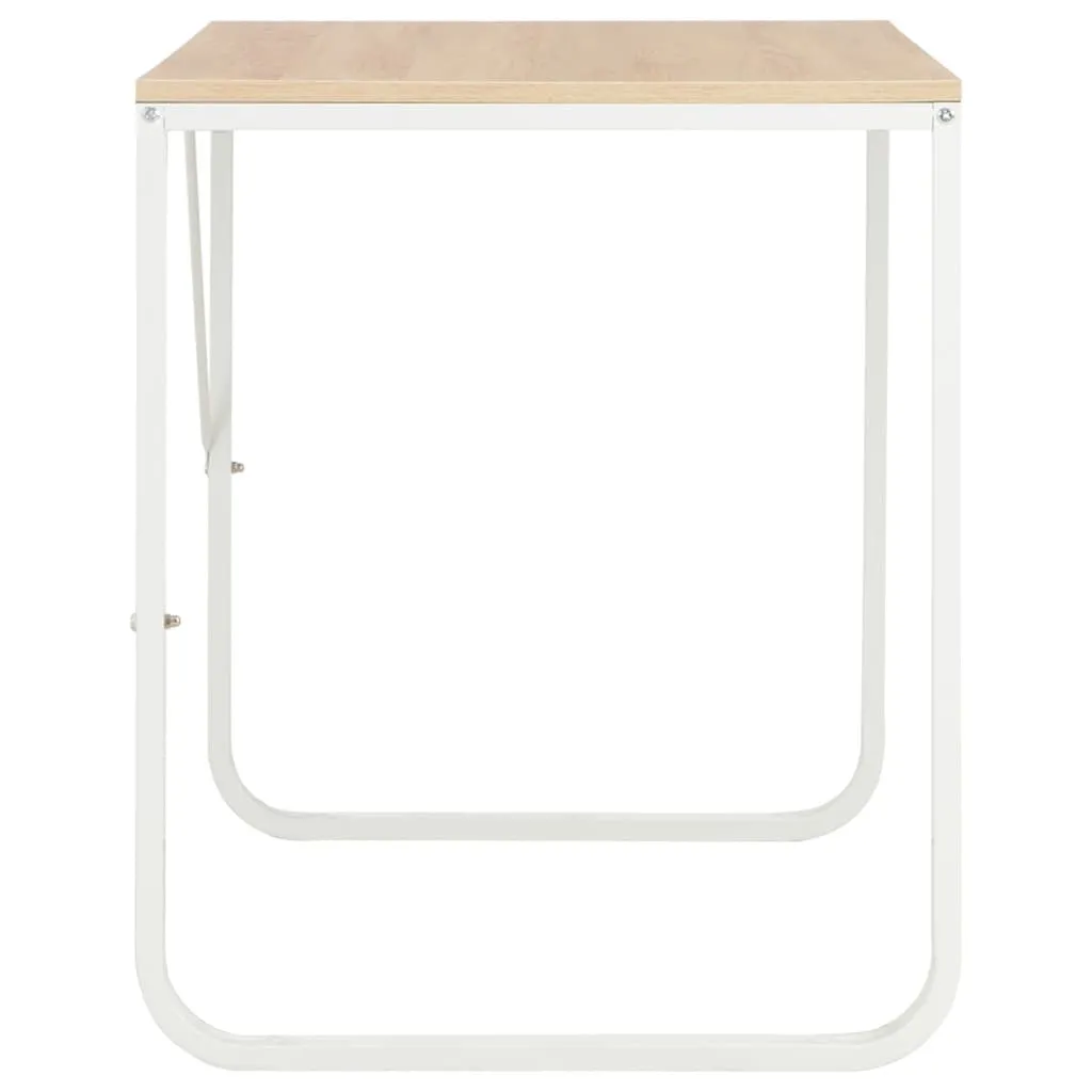 Computer Desk White and Oak 47.2"x23.6"x28.7"