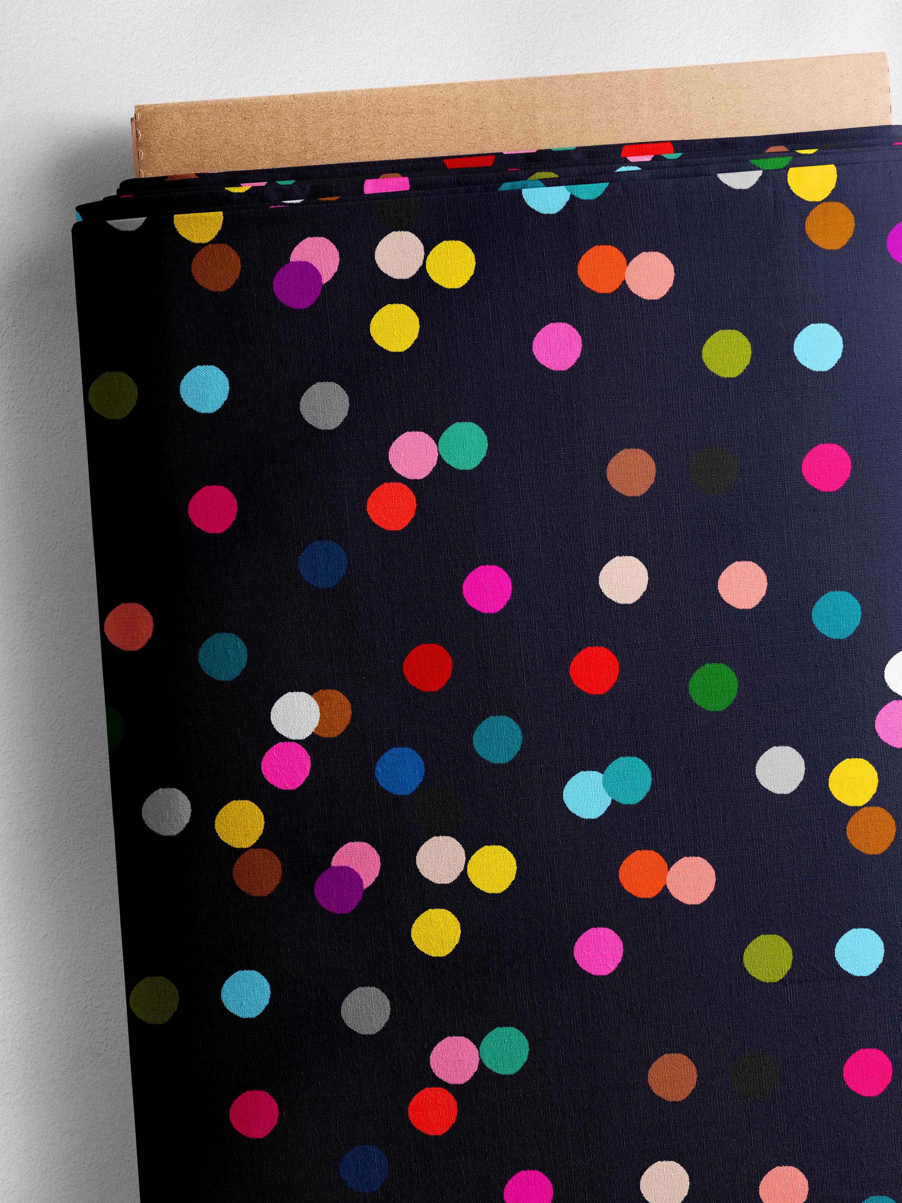 Confetti (navy) organic cotton linen