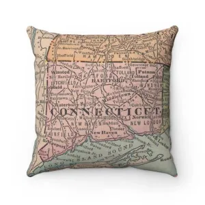 Connecticut Map Pillow