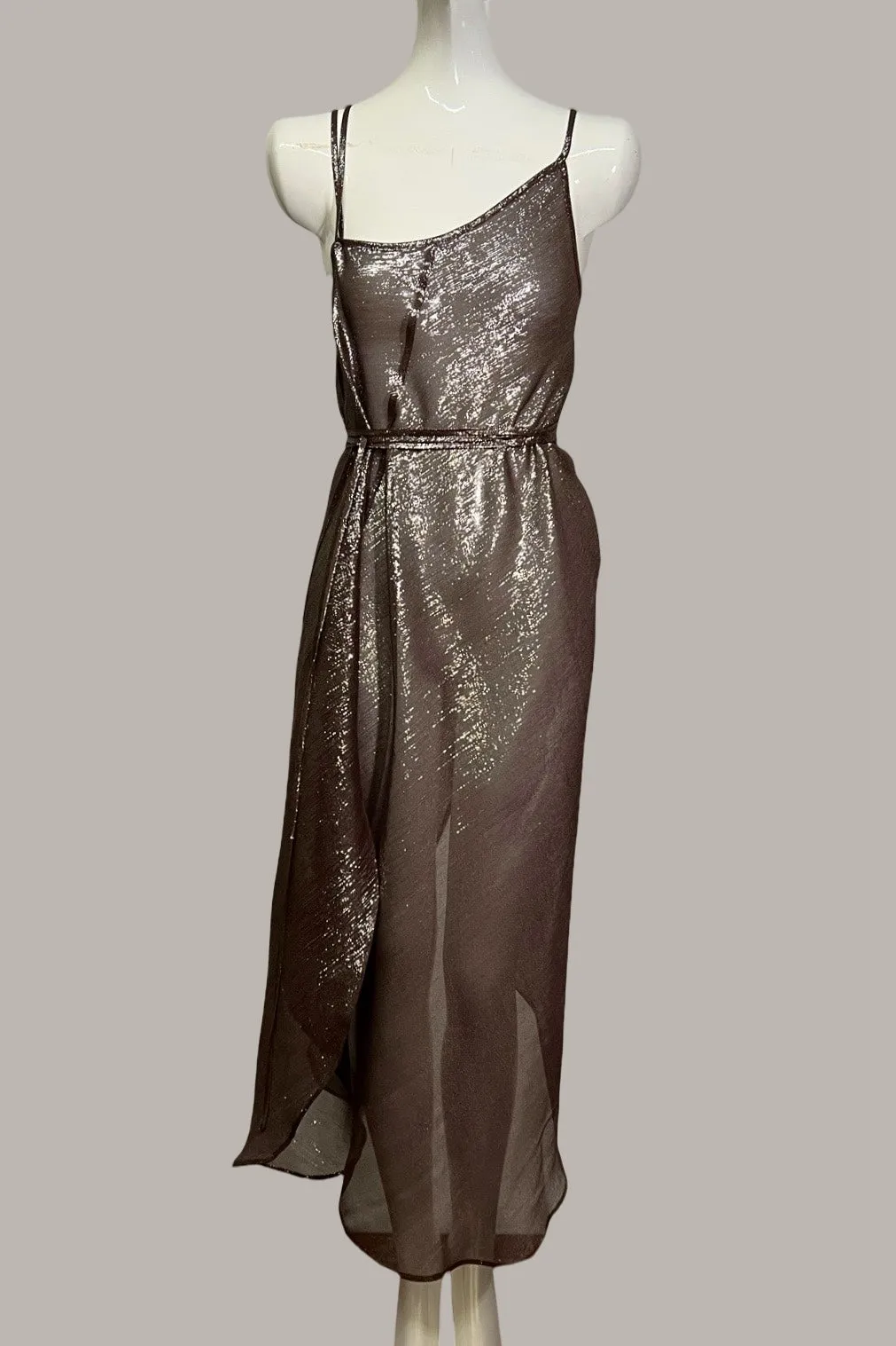Convertible Bias Cappuccino/Silver Silk Lame' {Made to Order}