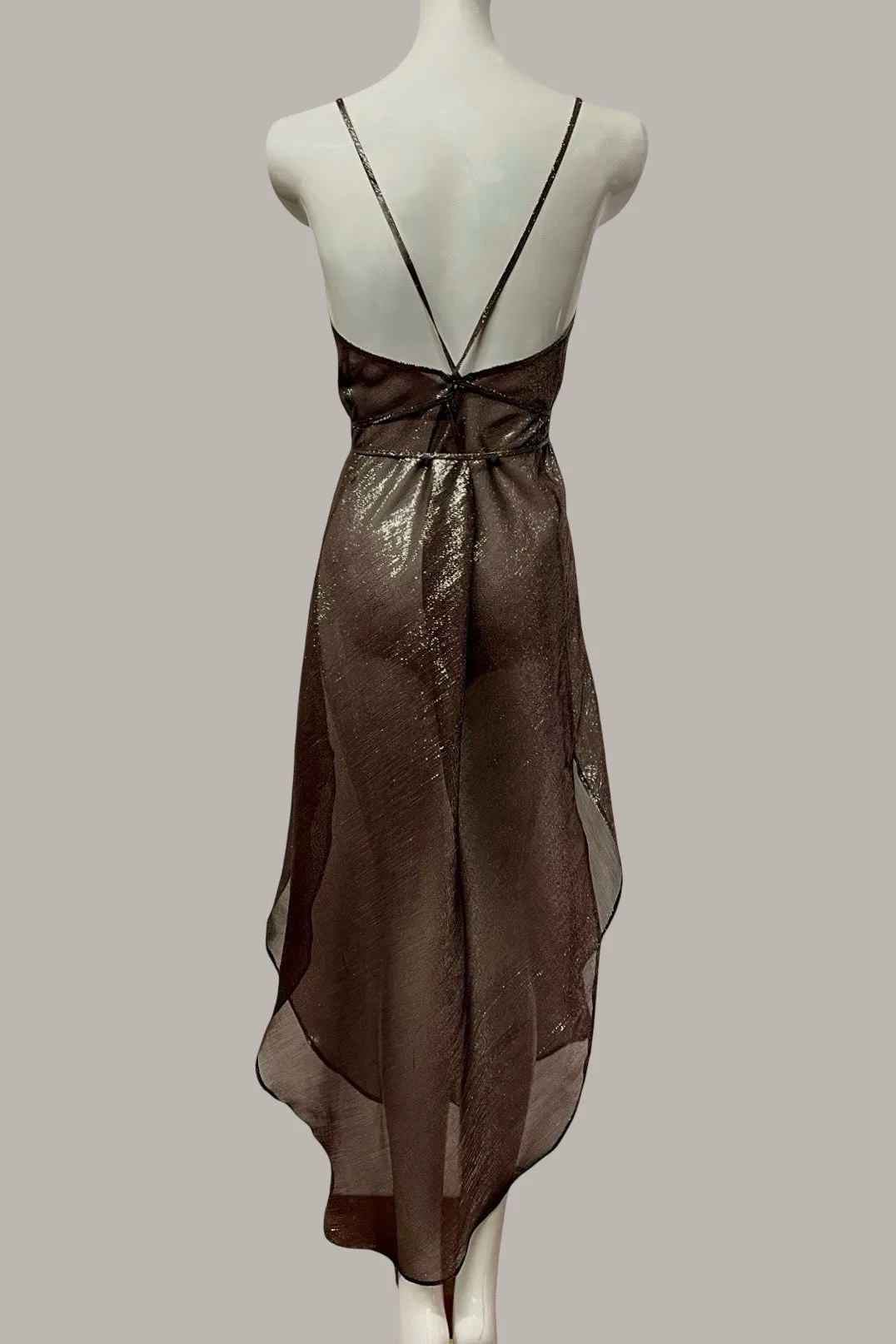 Convertible Bias Cappuccino/Silver Silk Lame' {Made to Order}