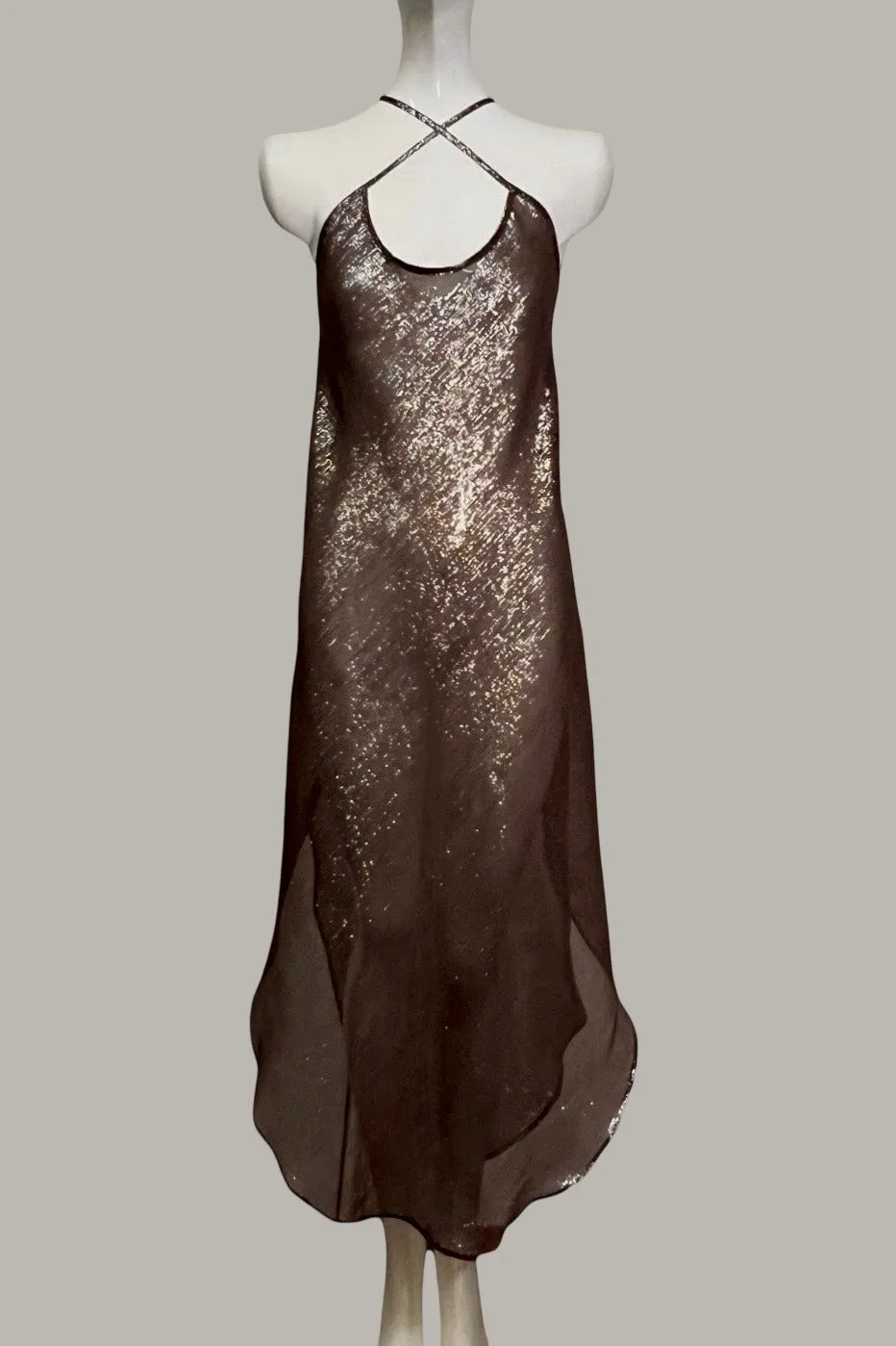 Convertible Bias Cappuccino/Silver Silk Lame' {Made to Order}