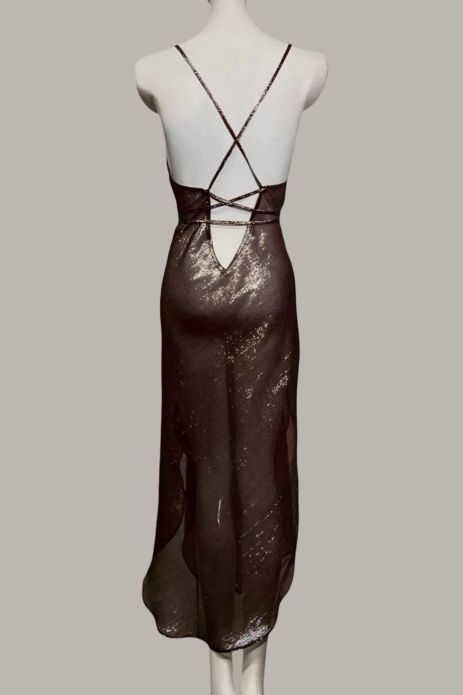 Convertible Bias Cappuccino/Silver Silk Lame' {Made to Order}