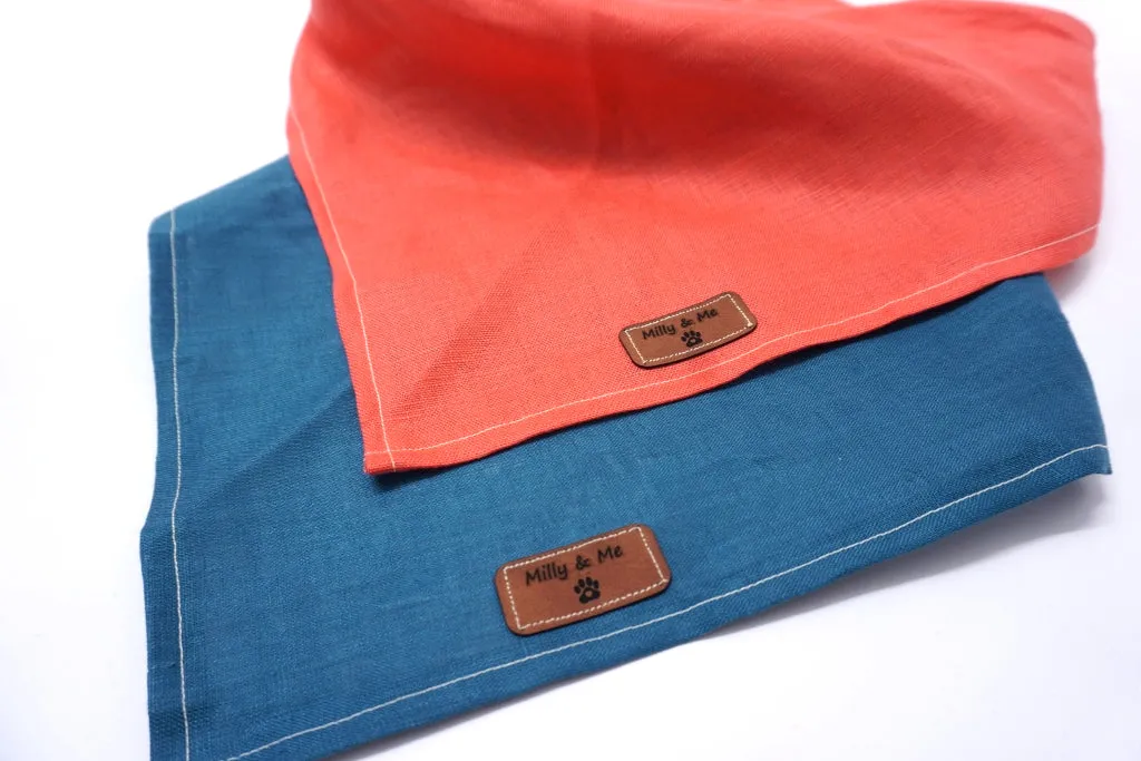 Coral - Pure Linen Bandana