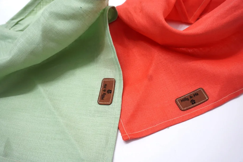 Coral - Pure Linen Bandana