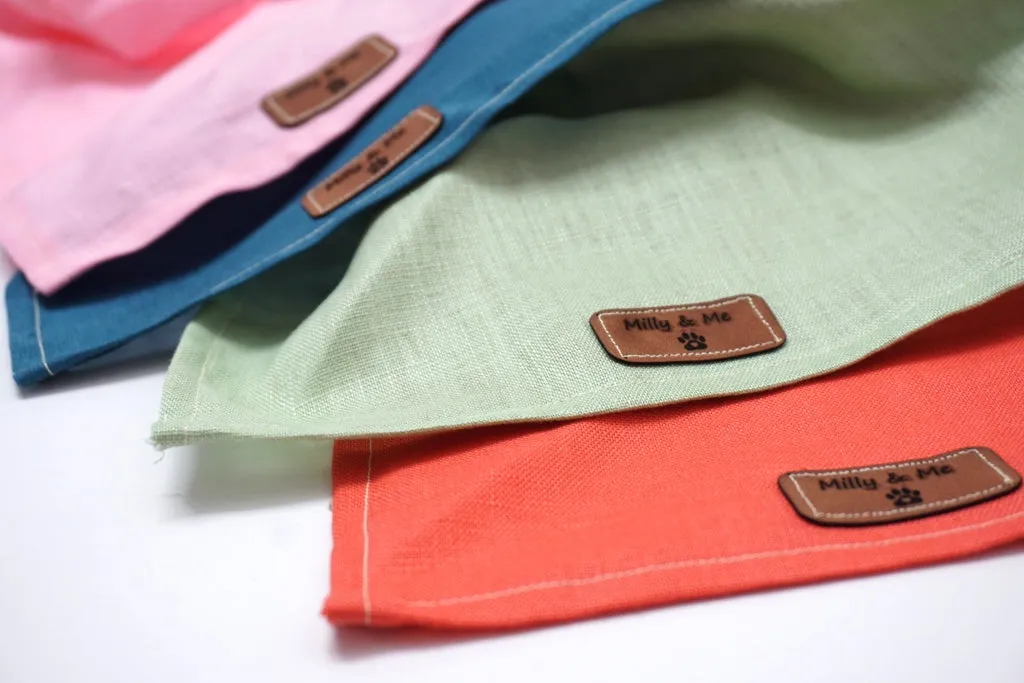 Coral - Pure Linen Bandana