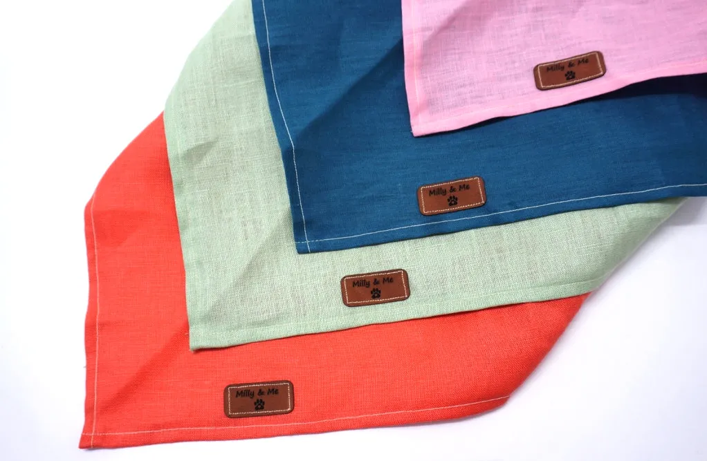 Coral - Pure Linen Bandana