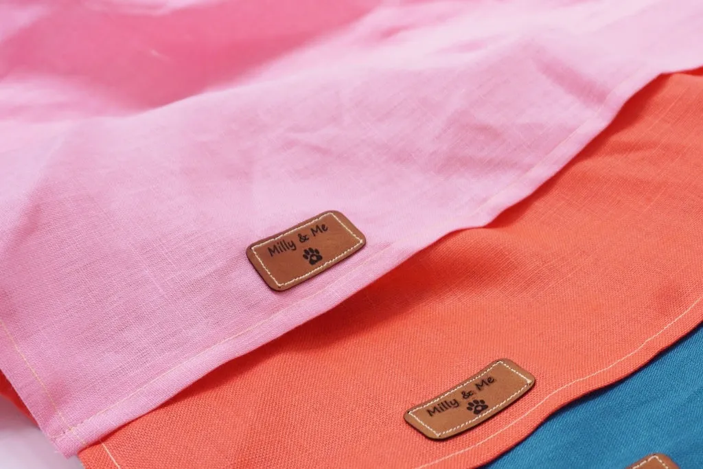 Coral - Pure Linen Bandana