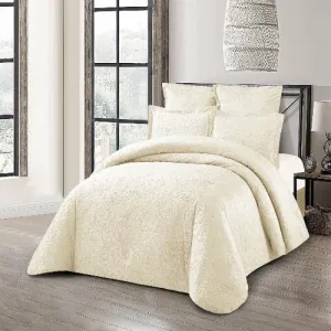 Cotton Co Brussels Jacquard Comforter 5 Piece Queen Beige BRO9