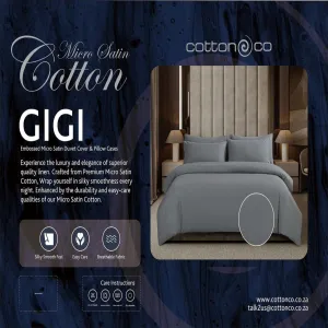 Cotton Co Gigi Grey Embossed Micro Satin Duvet Cover Set