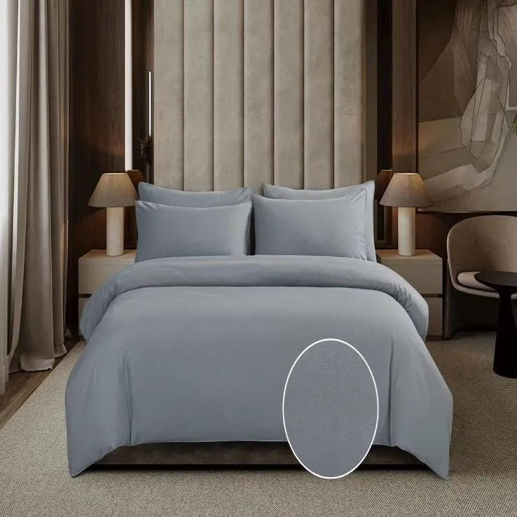 Cotton Co Gigi Grey Embossed Micro Satin Duvet Cover Set