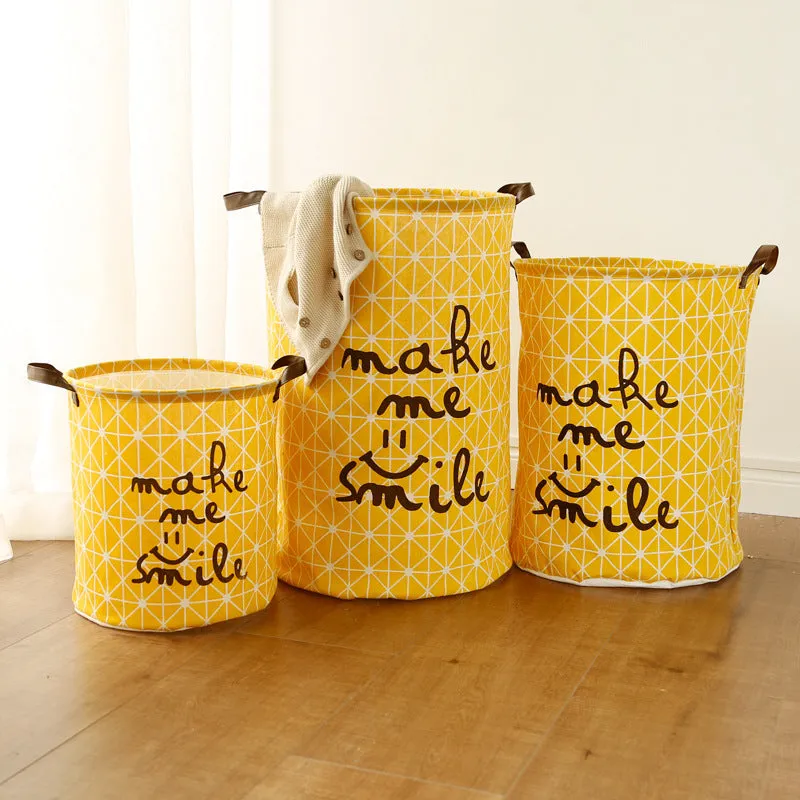 Cotton Linen Cloth Art Waterproof Dirty Clothes Hamper Large Storage Basket