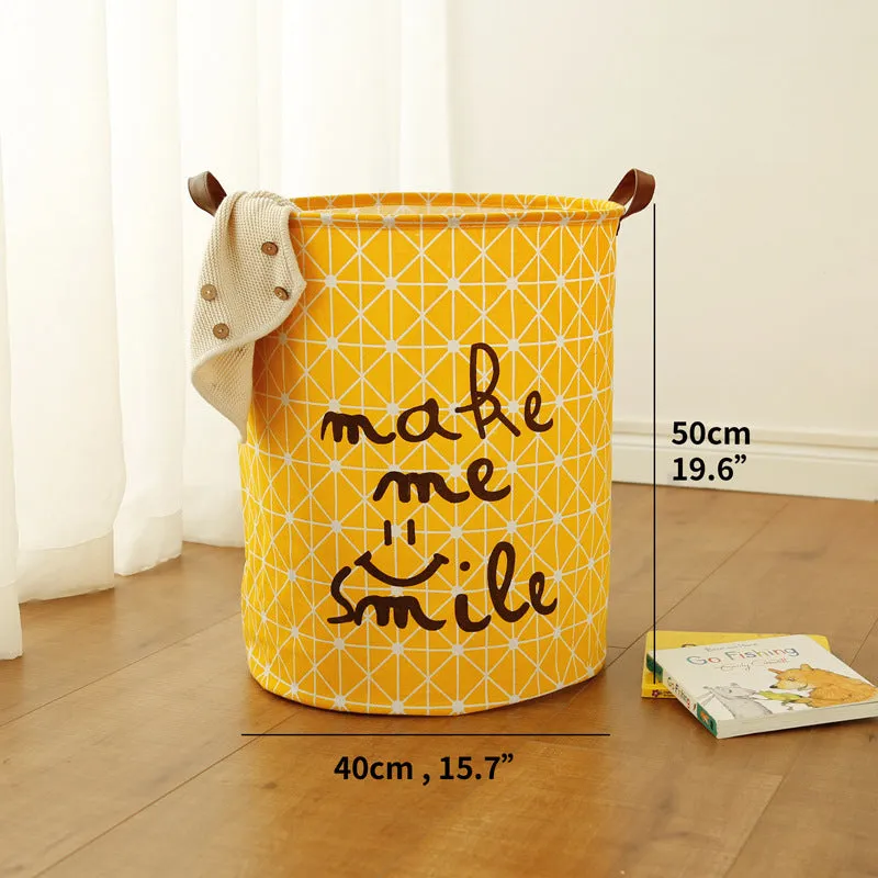 Cotton Linen Cloth Art Waterproof Dirty Clothes Hamper Large Storage Basket