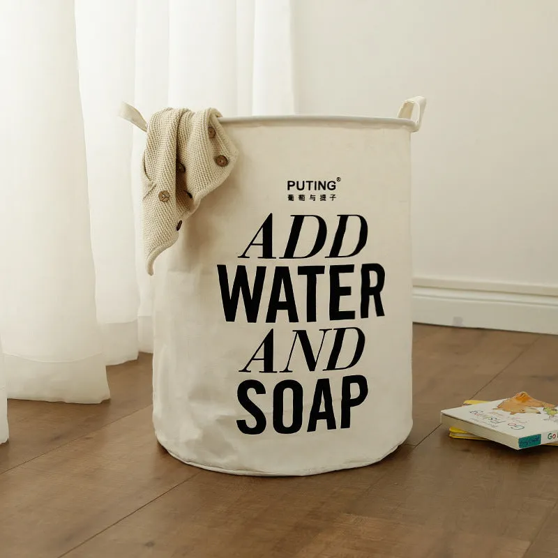 Cotton Linen Cloth Art Waterproof Dirty Clothes Hamper Large Storage Basket
