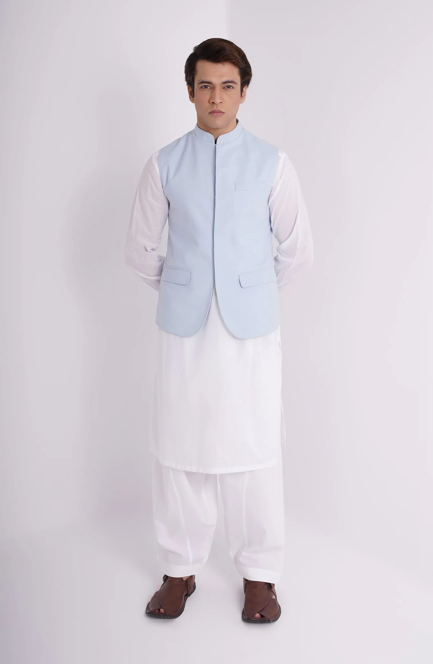Cotton Linen Mens Waistcoat