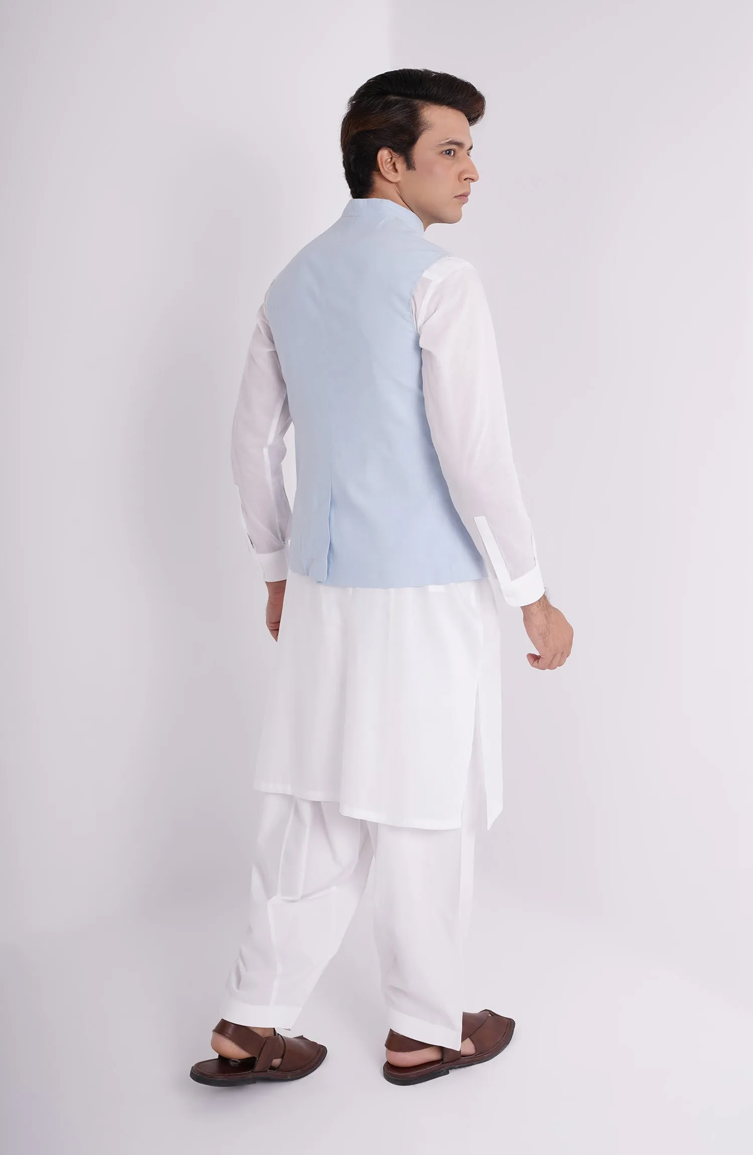 Cotton Linen Mens Waistcoat