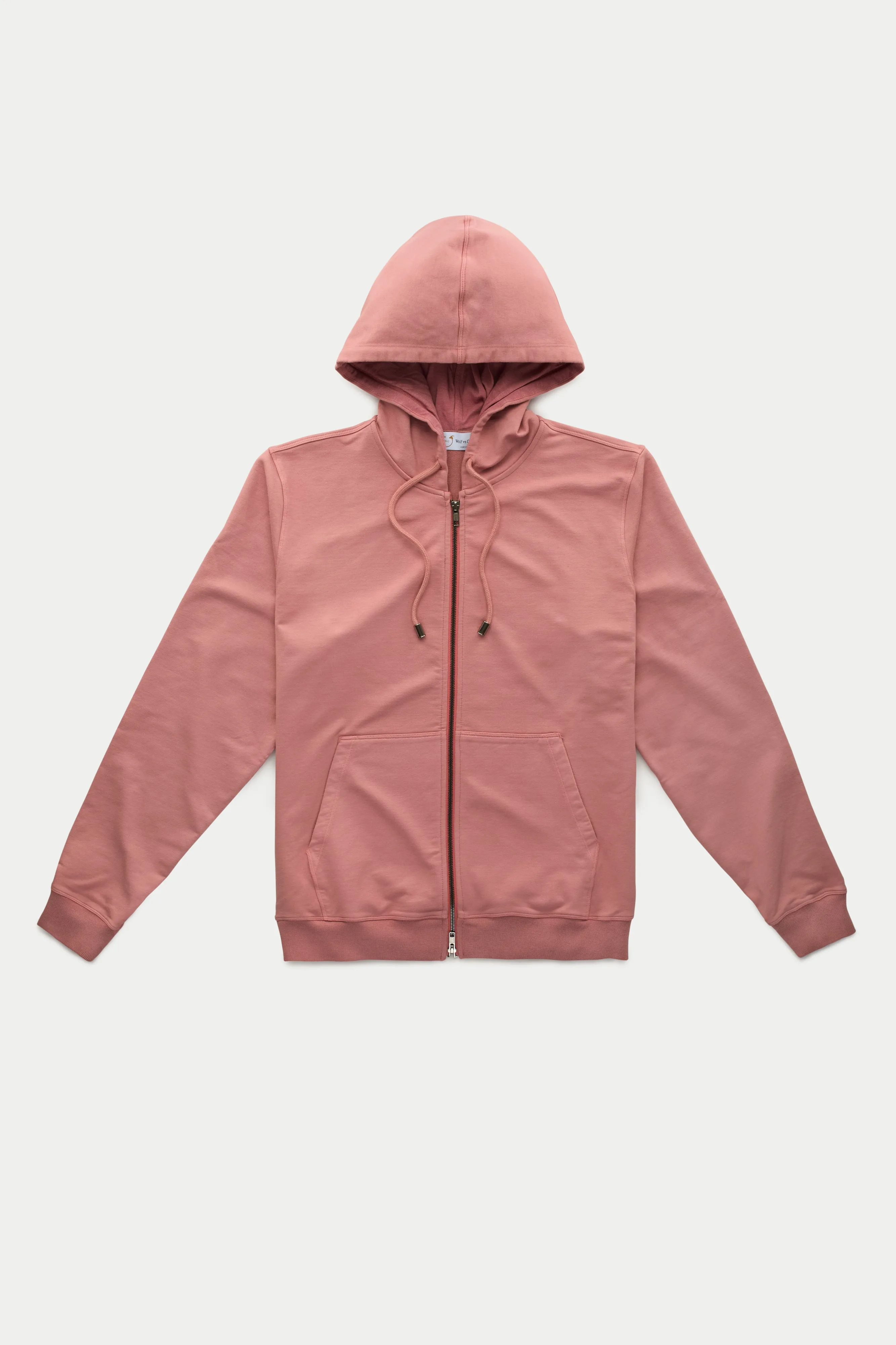 Cotton Modal Zip Up Hoodie Faded Rose