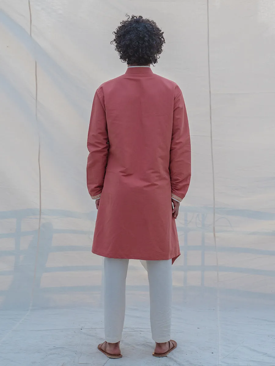 Cotton X Linen Coral & Mean Kurta