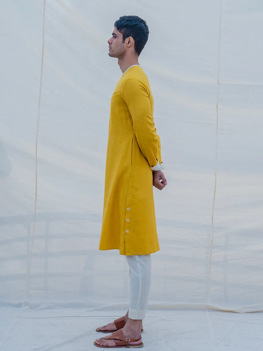 Cotton X Linen Indisputably Yellow Kurta