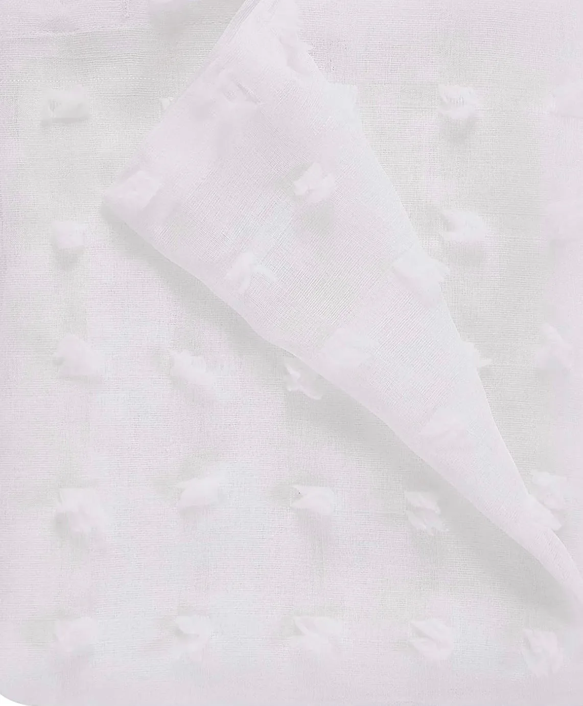 Dainty Home Cut Flower Modern 3D Linen-Look Shower Curtain With 3D Cotton Like Puffs