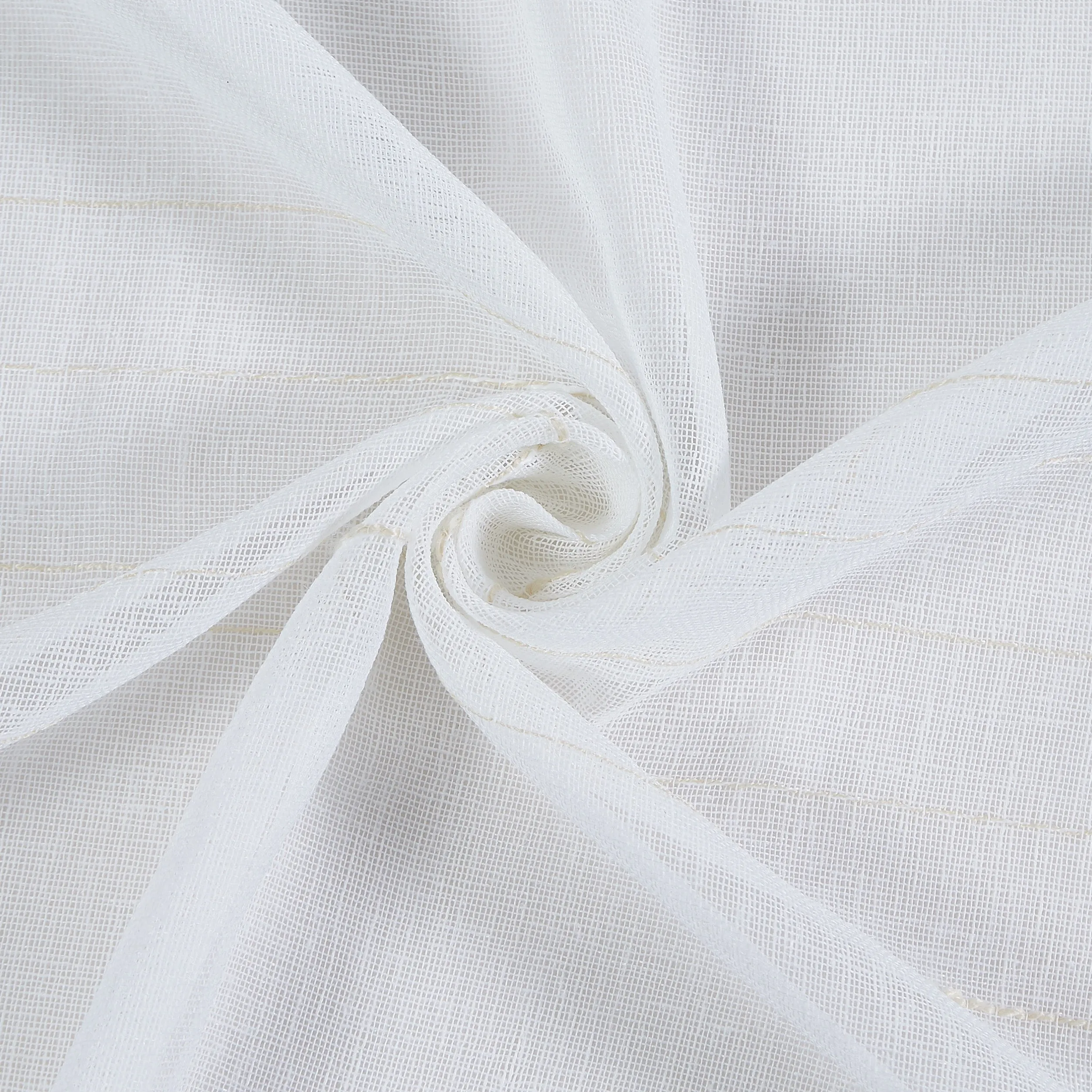 Dainty Home Lisa 3D Linen Textured Weaved Linen Look Striped Designed Fabric Shower Curtain