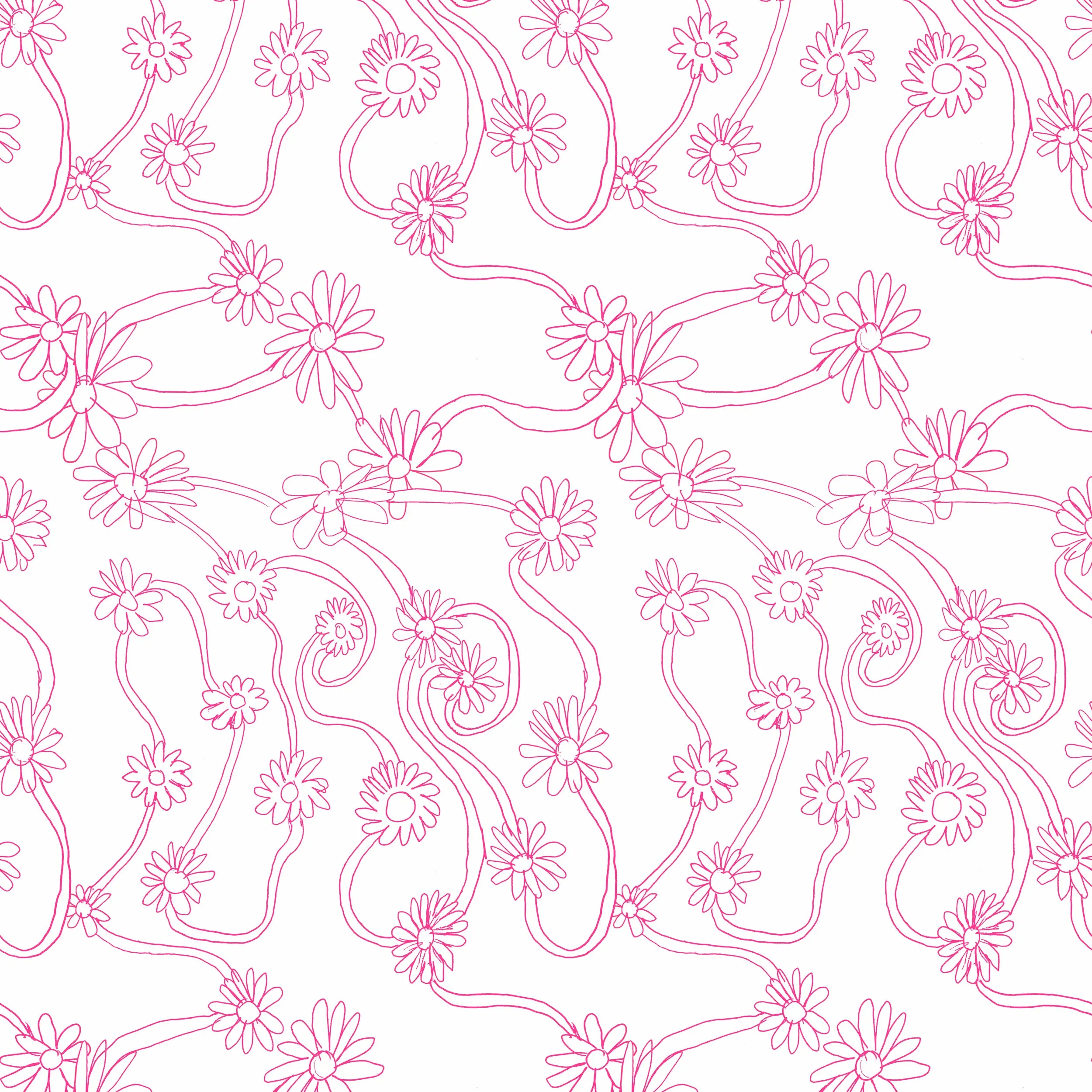 Daisy Pop Pink Fabric