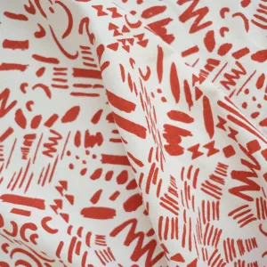 DASHES & MOONS in BRICK - Fabric by the yard
