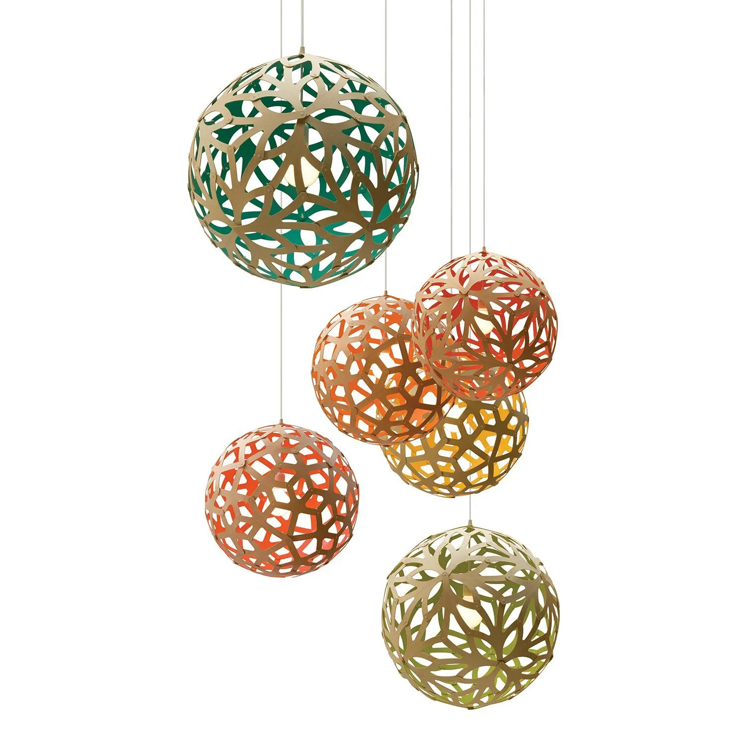 David Trubridge Painted Coral Pendant Light