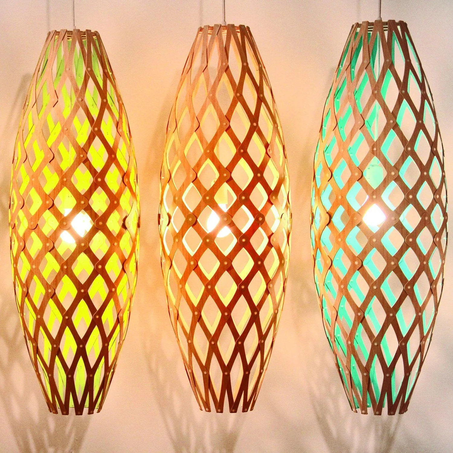 David Trubridge Painted Hinaki Pendant Light
