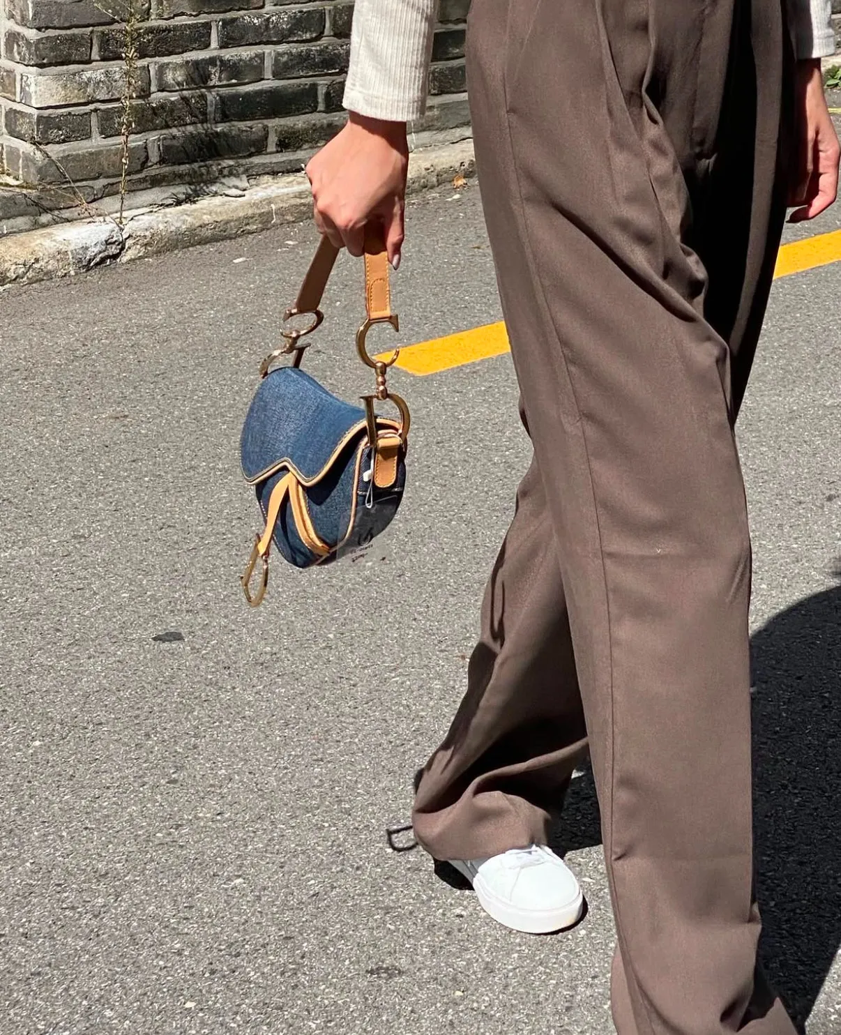 DIOR denim saddle bag
