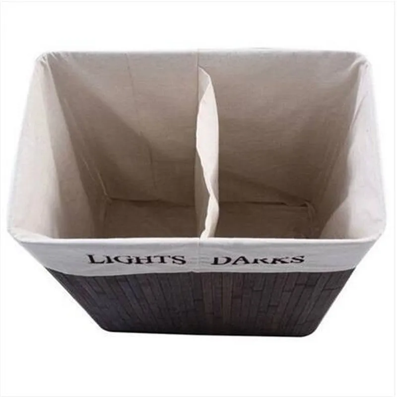 Double-lattice Bamboo Folding Storage Basket with Cover
