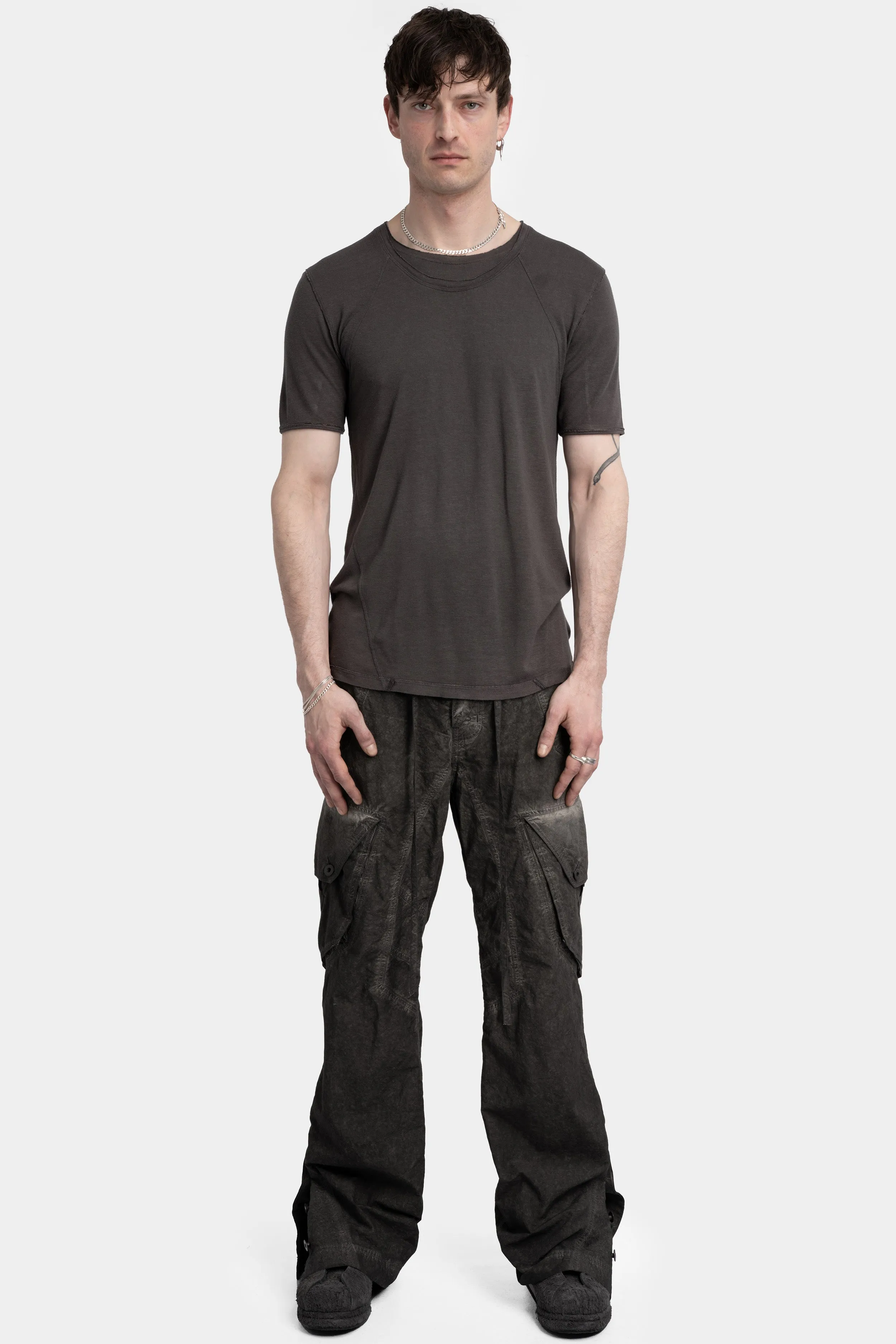 Double neck tee, Shadow grey