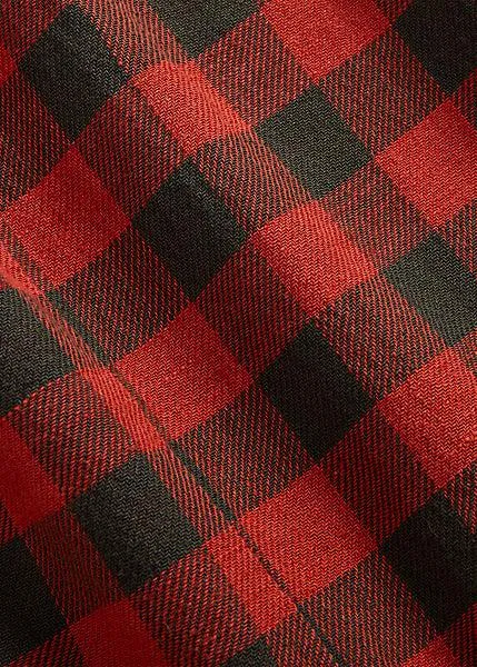 Double RL - Plaid Cotton-Linen Western Shirt in Red/Black