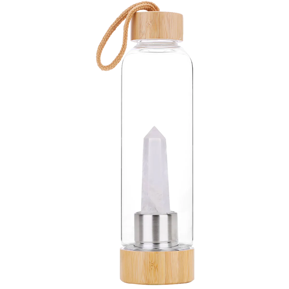 Drink Bottle with Crystal - Clear Quartz