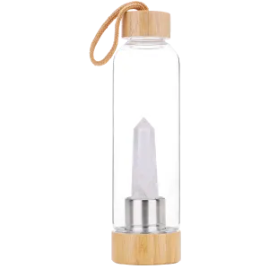 Drink Bottle with Crystal - Clear Quartz