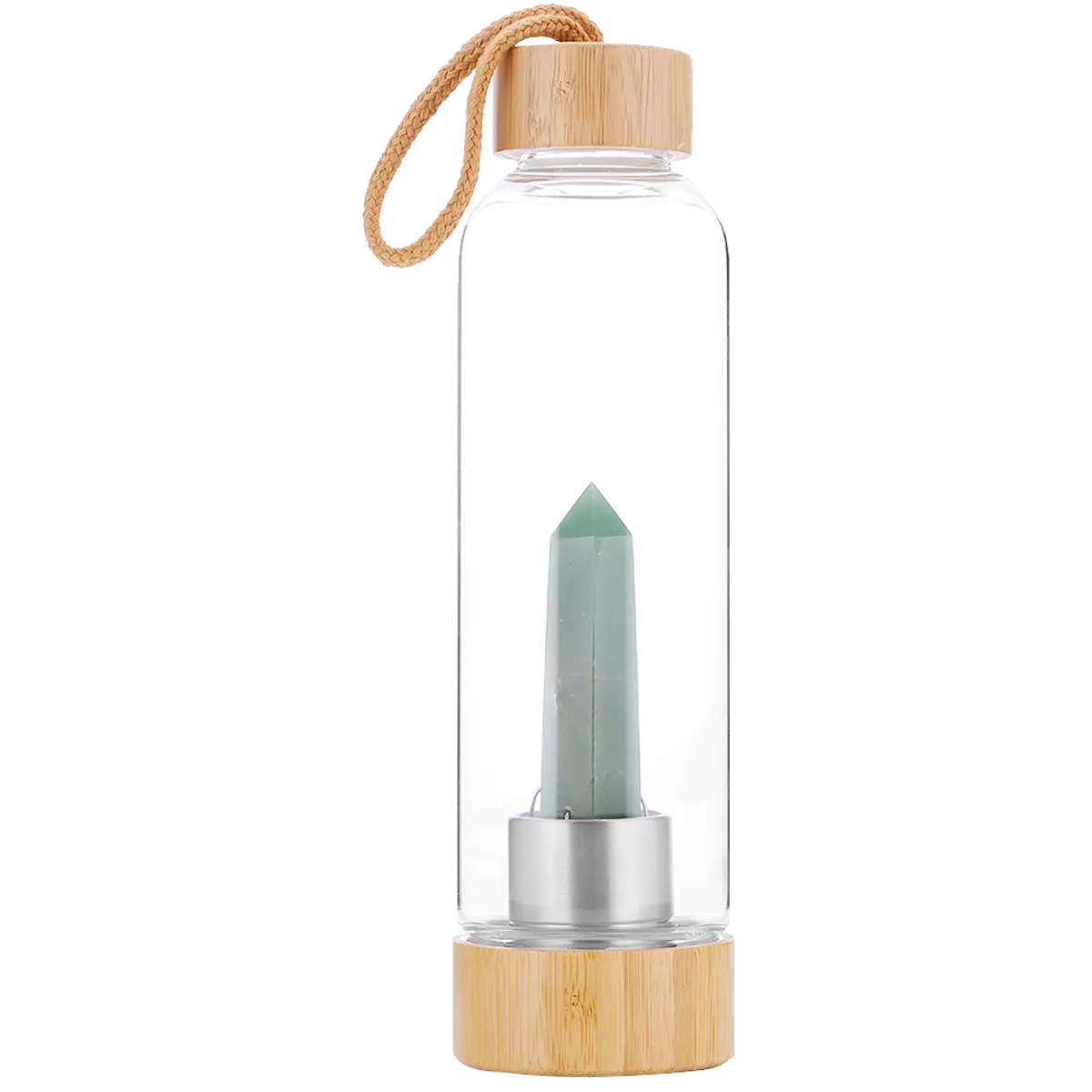 Drink Bottle with Crystal - Green Aventurine