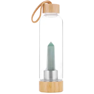 Drink Bottle with Crystal - Green Aventurine