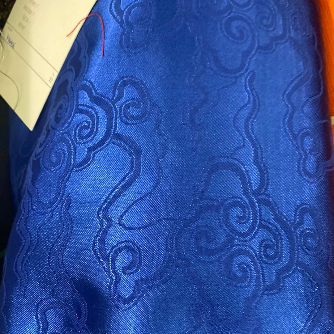 Eastern Clouds Satin Damask - Royal Blue