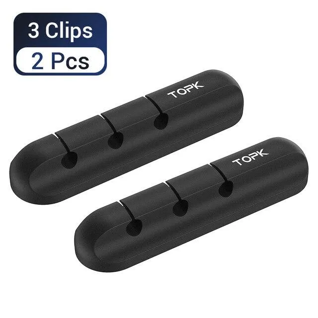 Easy Stick-On Silicone Cable Organizer (2 pcs)