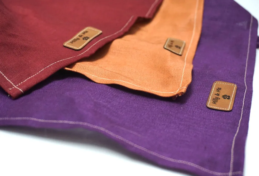 Eggplant - Pure Linen Bandana