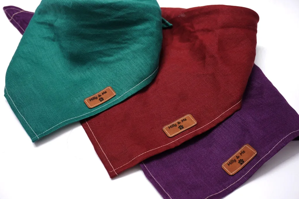 Eggplant - Pure Linen Bandana
